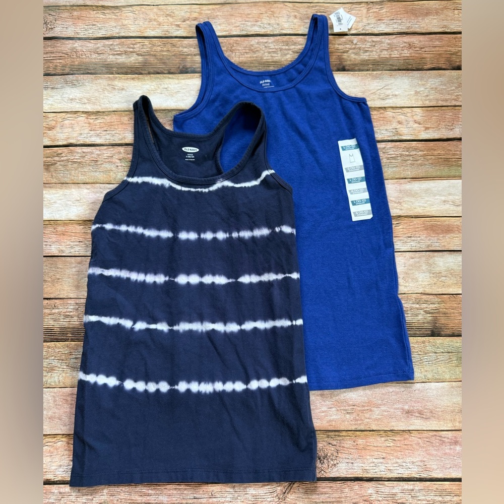 Old Navy Kids Tank Tops - Royal Blue & Navy Tie-Dye
